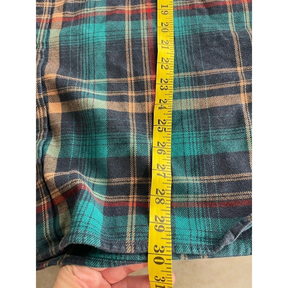 The North Face Men Cotton Blue Plaid Button Down Shirt Size XXL Flannel Heavy